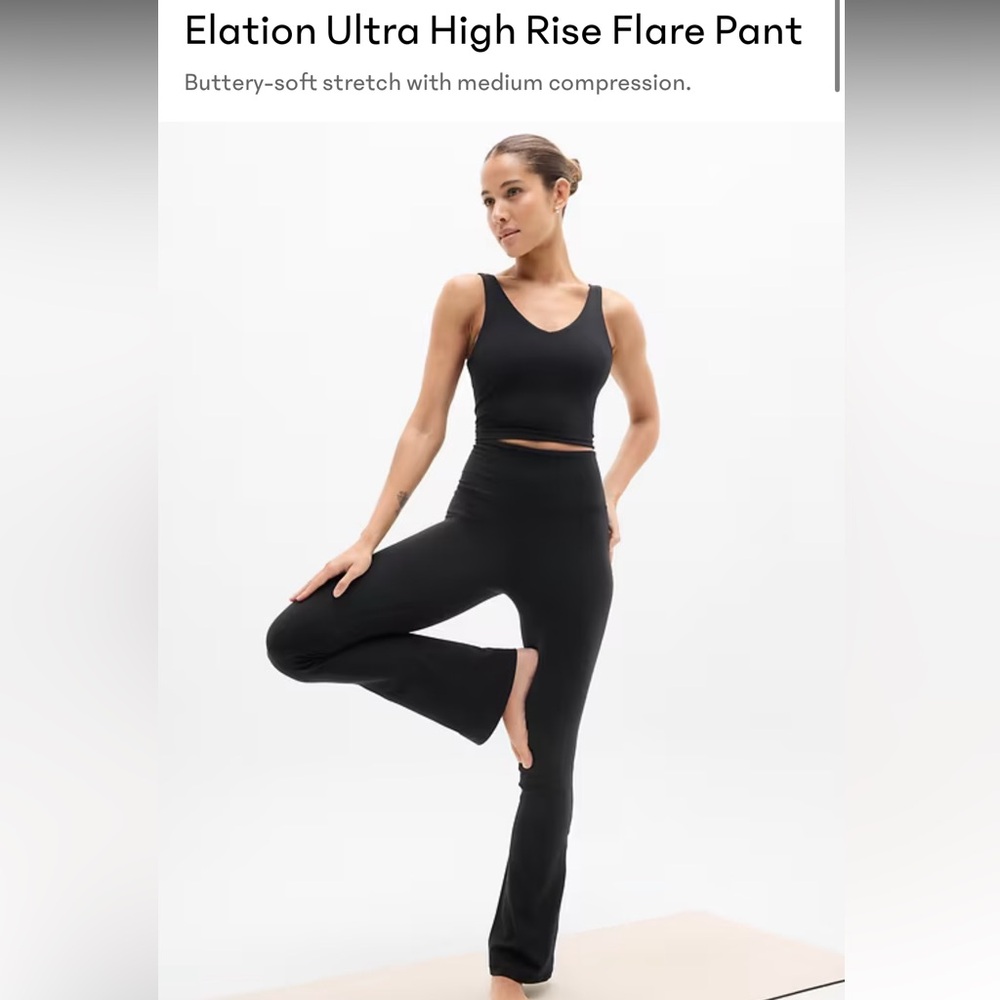 Athleta Elation Ultra high rise flare pant black size MP